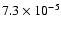$7.3\times 10^{-5}$