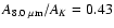$A_{8.0~{\mu}\rm m}/A_K=0.43$