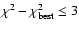 $\chi^2-\chi_{\rm best}^2 \leq 3$