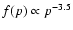 $f(p)\propto p^{-3.5}$