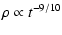 $\displaystyle \rho \propto t^{-9/10}$