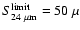 $S_{24~\mu{\rm m}}^{\rm limit}=50~\mu$