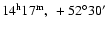 $14^{\rm h}17^{\rm m},~+52^{\circ}30\hbox{$^\prime$ }$