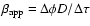 $\beta_{\rm app}=\Delta
\phi D/\Delta\tau$