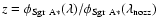 $z=\phi_{\rm
Sgr~A*}(\lambda)/\phi_{\rm Sgr~A*}(\lambda_{\rm nozz})$