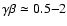 $\gamma\beta\simeq0.5{-}2$