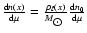 $\frac{{\rm d}n(x)}{{\rm d}\mu}=
\frac{\rho_{{\rm\ell}}(x)}{{M}_{\hbox{$\odot$ }}}
\frac{{\rm d}n_{0}}{{\rm d}\mu}$