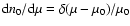 ${\rm d}n_{0}/{\rm d}\mu=
\delta(\mu-\mu_{0})/\mu_{0}$