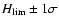 $H_{\rm lim} \pm 1\sigma$