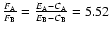 $\frac{F_{\rm A}}{F_{\rm B}}=\frac{E_{\rm A}-C_{\rm A}}{E_{\rm B}-C_{\rm B}}=5.52$