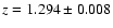 $z=1.294\pm0.008$