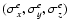 $(\sigma_x^e, \sigma_y^e, \sigma_z^e)$