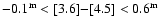 $-0.1^{\rm m}<[3.6]{-}[4.5]<0.6^{\rm m}$