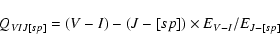 \begin{displaymath}Q_{VIJ[sp]} = \left( V-I \right) - \left( J-[sp] \right) \times E_{V-I}/E_{J-[sp]}
\end{displaymath}