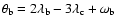 $\theta _{\rm b} = 2 \lambda _{\rm b} - 3 \lambda _{\rm c} + \omega _{\rm b} $