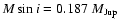 $M \sin i = 0.187~M_{\rm Jup}$