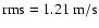 ${\rm rms} = 1.21~{\rm m/s}$