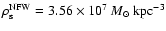 $\rho_{\rm s}^{\rm NFW}=3.56 \times 10^7 {~M_\odot}{\rm ~kpc}^{-3}$