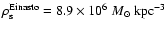 $\rho_{\rm s}^{\rm Einasto}=8.9 \times 10^6 {~M_\odot}{\rm ~kpc}^{-3}$