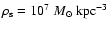 $\rho_{\rm s} = 10^7 {~M_\odot}
{\rm ~kpc}^{-3}$