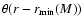 $\theta (r - r_{\rm min}(M))$