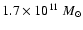 $1.7 \times 10^{11}~M_{\odot}$