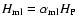 $H_{\rm ml} =
\alpha_{\rm ml} H_{\rm P}$