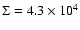 $\Sigma =4.3\times 10^4$