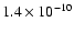 $1.4\times 10^{-10}$