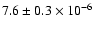 $7.6\pm0.3\times10^{-6}$