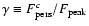 $\gamma \equiv F^{c}_{\rm pers}/F_{\rm peak}$