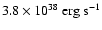 $3.8\times 10^{38}\ {\rm erg\ s^{-1}}$