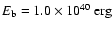 $E_{\rm b}=1.0\times 10^{40}\ {\rm erg}$