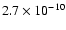 $2.7\times 10^{-10}$
