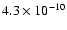 $4.3\times 10^{-10}$