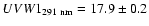 $UVW1_{291~\rm {nm}} = 17.9 \pm 0.2$