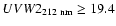 $UVW2_{212~\rm {nm}} \ge 19.4$