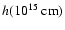 $h(10^{15}~\rm {cm})$