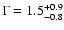 $\Gamma = 1.5^{+0.9}_{-0.8}$