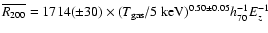 $\overline{R_{200}} = 1714 (\pm 30) \times (T_{\rm gas}/5~{\rm keV})^{0.50 \pm 0.05} h_{70}^{-1} E_z^{-1}$