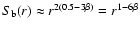 $S_{\rm b}(r) \approx r^{2 (0.5 -3\beta)} = r^{1 - 6 \beta}$