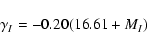 \begin{displaymath}{\gamma}_I=-0.20 (16.61+M_I)
\end{displaymath}