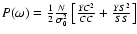 $P(\omega)=\frac{1}{2}\frac{N}{\sigma_{0}^{2}}\left[\frac{YC^{2}}{CC}+\frac{YS^{2}}{SS}\right]$