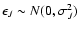 $\epsilon_{J} \sim N(0, \sigma_{J}^{2})$