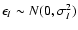 $\epsilon_{I} \sim N(0, \sigma_{I}^{2})$