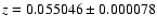 $z = 0.055046 \pm
0.000078$