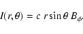 \begin{displaymath}I(r, \theta) = c ~ r\sin \theta ~ B_\phi .
\end{displaymath}