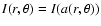 $I(r, \theta) = I(a(r, \theta))$