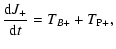 $\displaystyle \frac{{\rm d}J_+}{{\rm d}t} = T_{B+} + T_{\rm P+} ,$