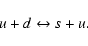 \begin{displaymath}u + d \leftrightarrow s + u.
\end{displaymath}